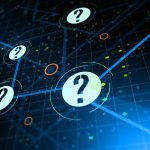 A network of linked question marks.